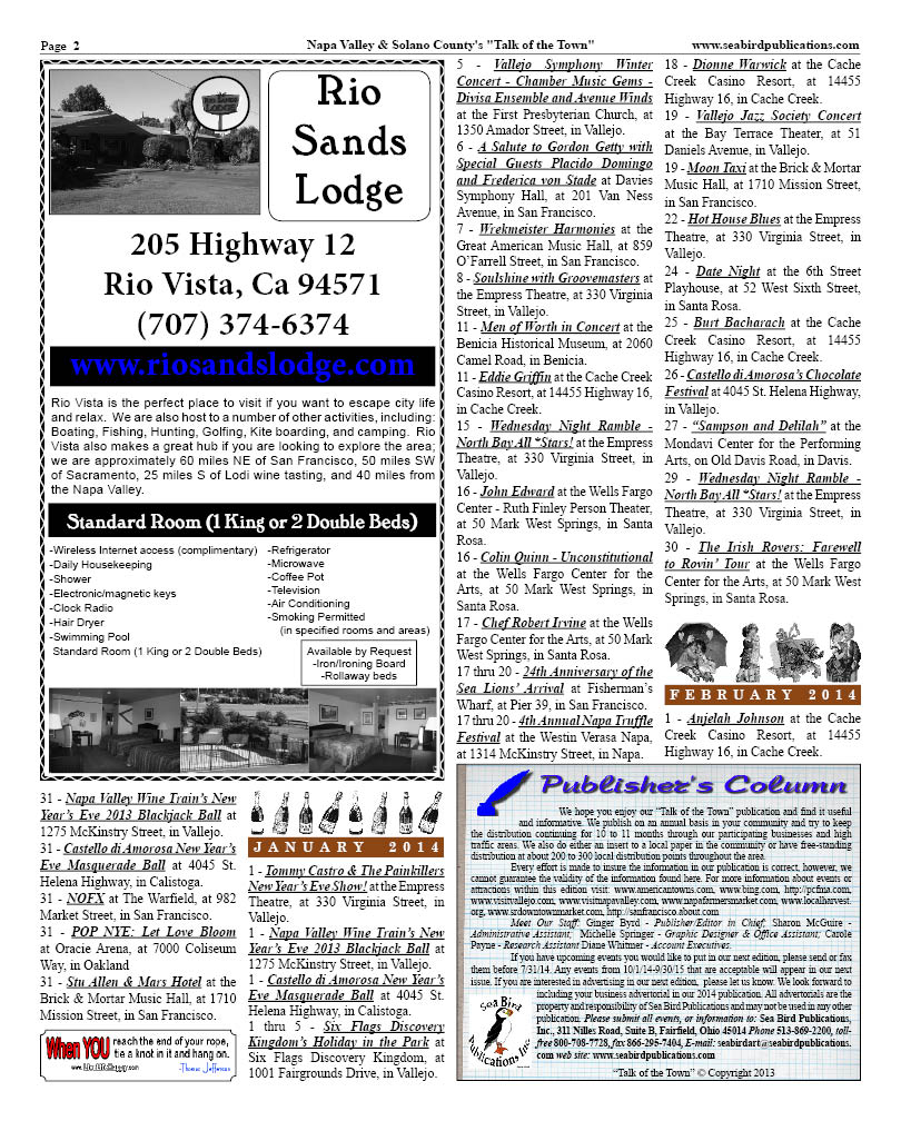 Napa Valley & Solano County Page 2