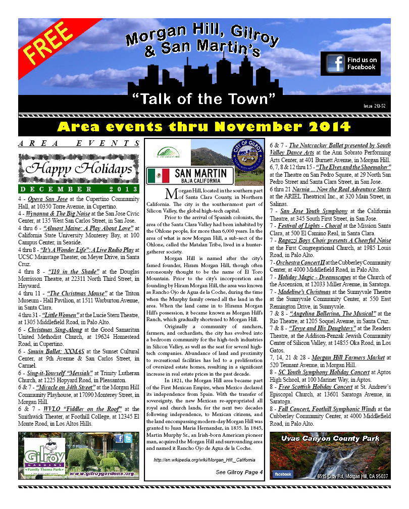 Morgan Hill, Gilroy & San Martin Page 1